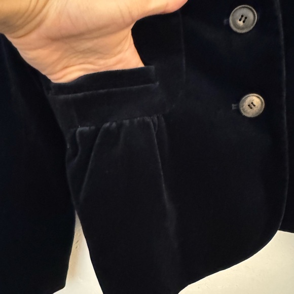 J.CREW NAVY BLUE VELVET BLAZER TAILORED COAT EUC SZ 2 FULLY LINED - Picture 4 of 10